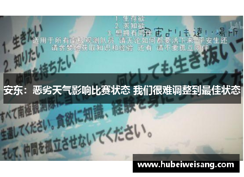 安东:恶劣天气影响比赛状态 我们很难调整到最佳状态 安东:恶劣天气影响比赛状态 我们很难调整到最佳状态