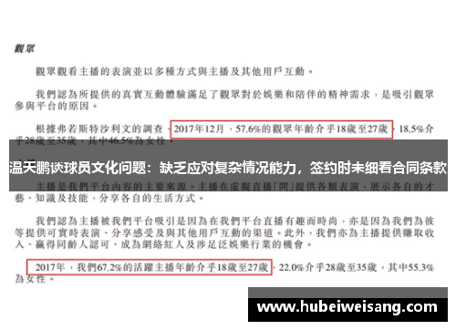 温天鹏谈球员文化问题:缺乏应对复杂情况能力,签约时未细看合同条款 温天鹏谈球员文化问题:缺乏应对复杂情况能力,签约时未细看合同条款